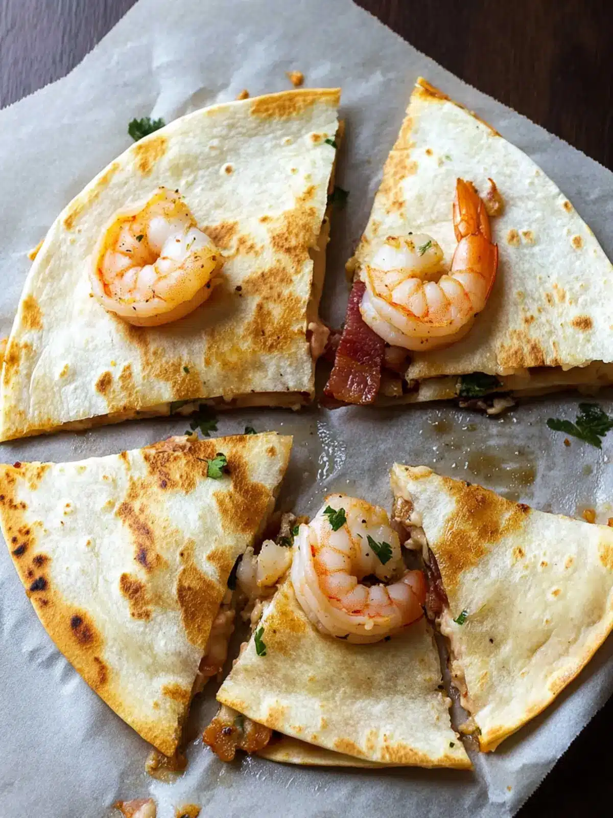 Easy Quesadilla Recipe with Shrimp and Bacon