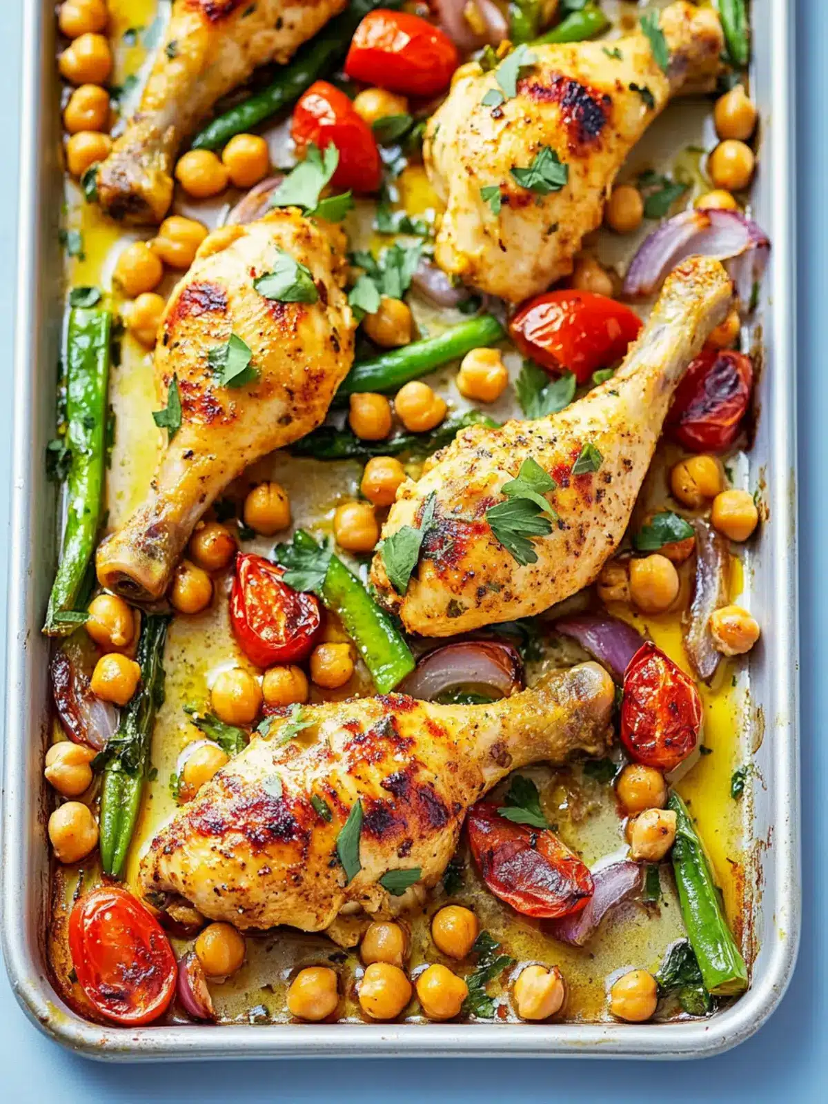 Sheet Pan Chickpea Chicken with Harissa for Easy Comfort Cooking 2 Sheet Pan Chickpea Chicken