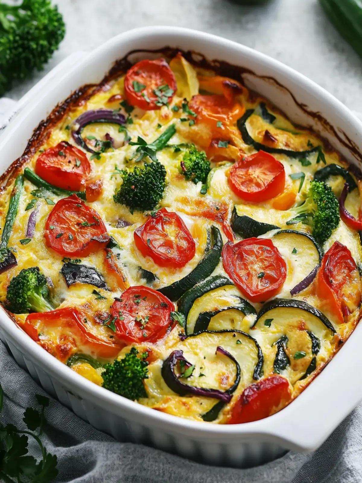 Savory Vegetable Egg Bake for Breakfast – Easy & Healthy Delight 4 Vegetable Egg Bake for Breakfast
