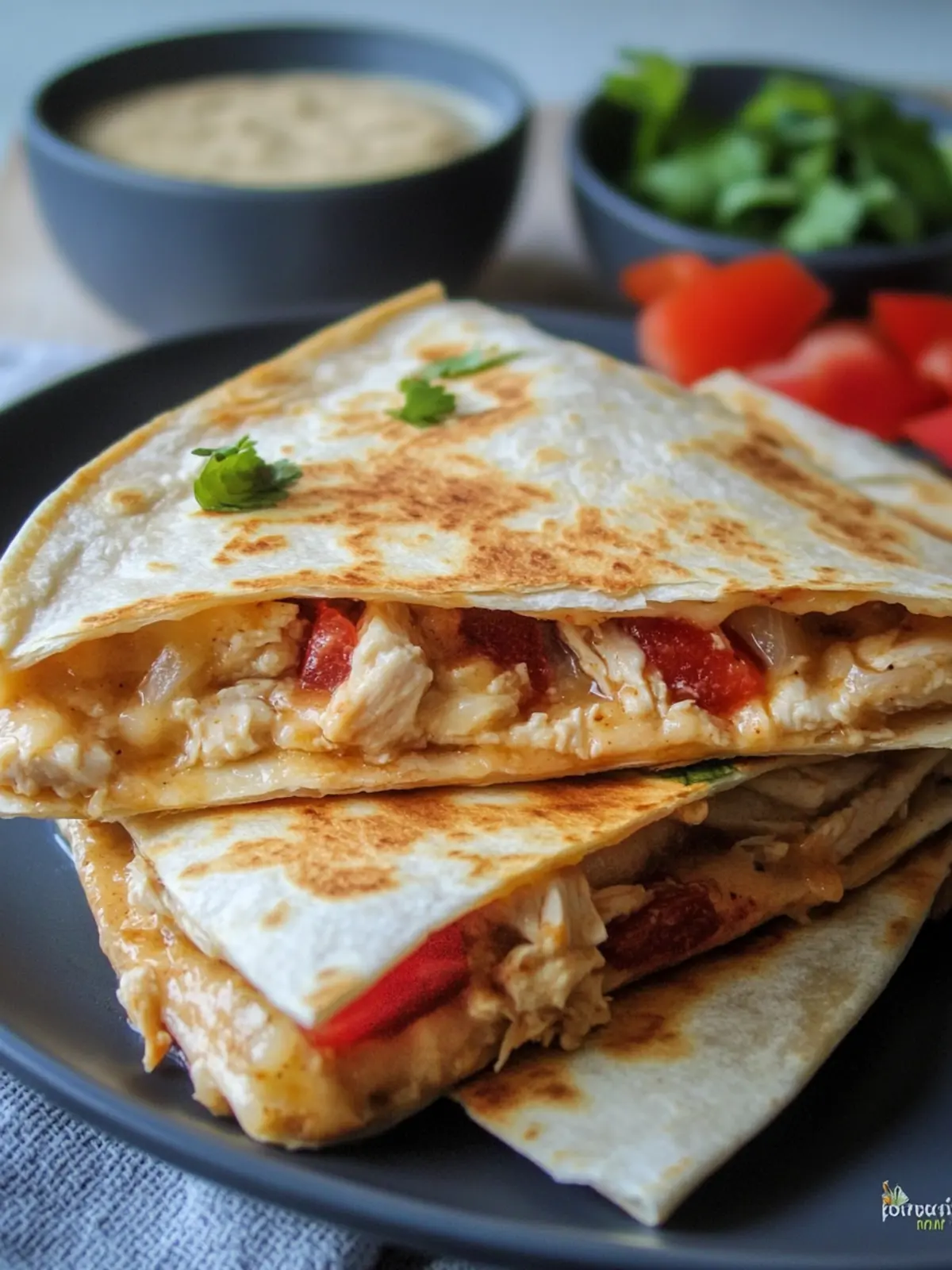 Creamy Chicken Quesadillas: A Family Dinner Delight 3 chicken quesadillas