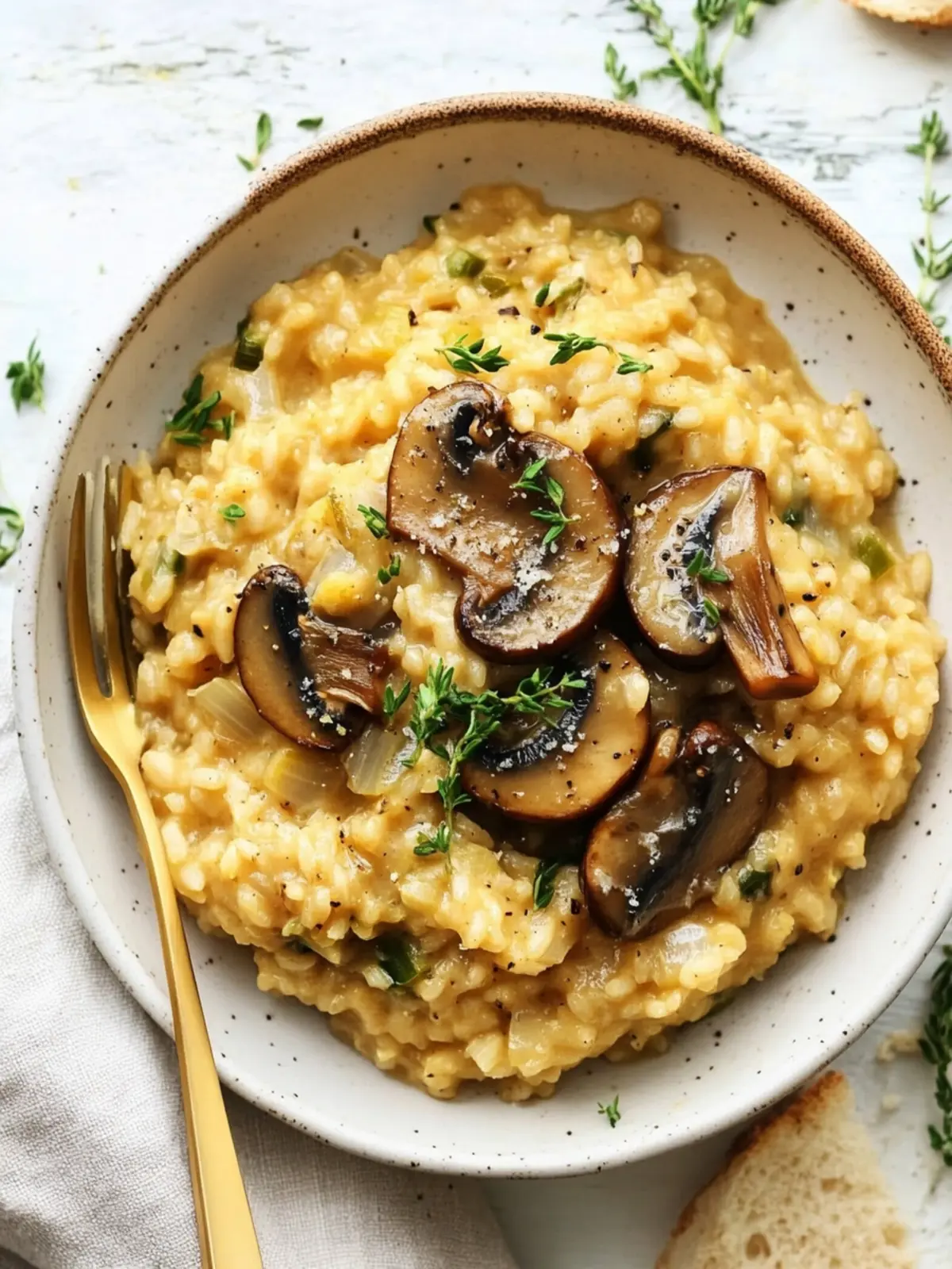 Mushroom and Leek Risotto (Vegan + GF)