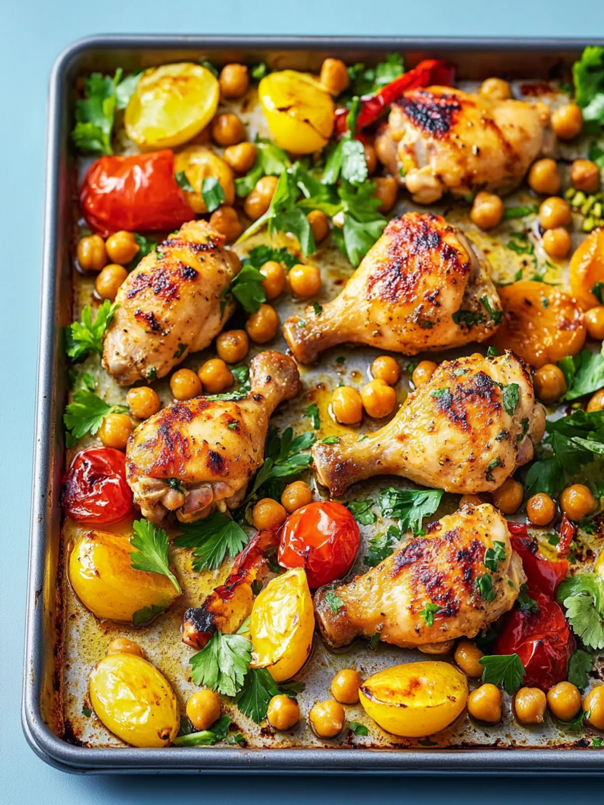 Sheet Pan Chickpea Chicken with Harissa for Easy Comfort Cooking 4 Sheet Pan Chickpea Chicken