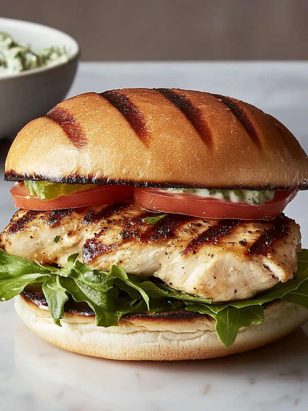 Grilled Chicken Sandwich With Caesar-ish Dressing