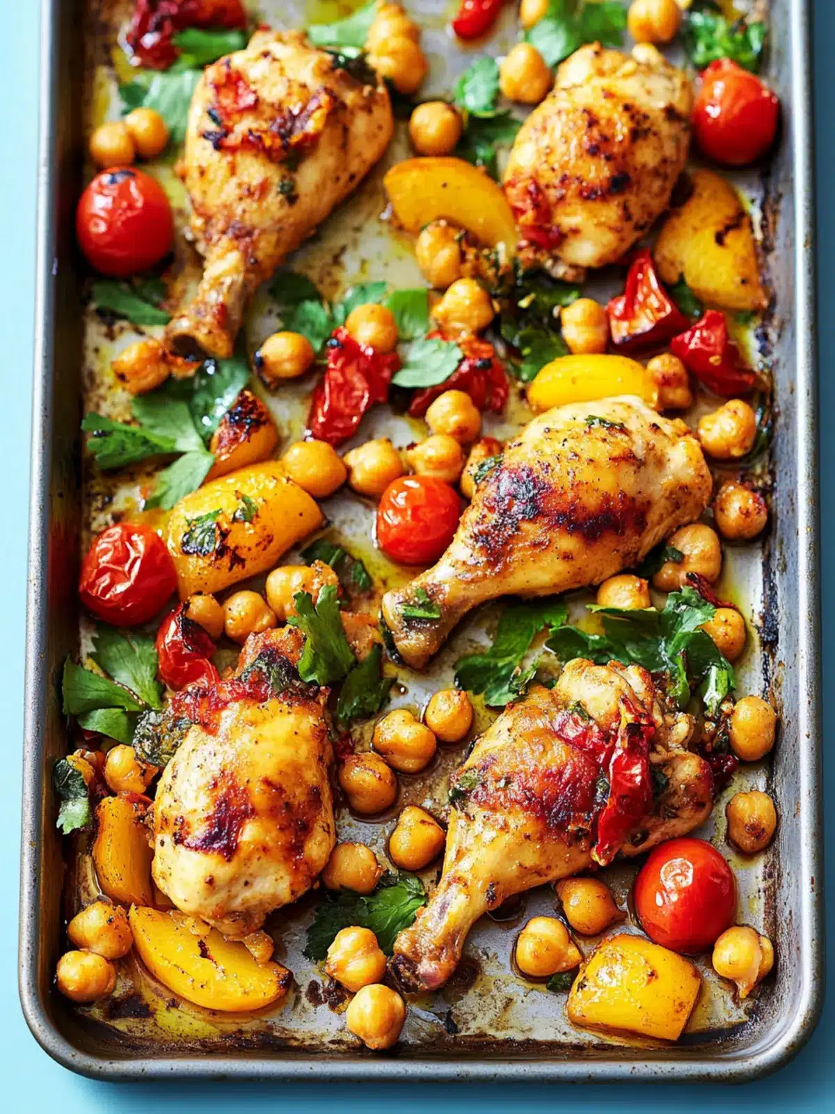Sheet Pan Chickpea Chicken with Harissa for Easy Comfort Cooking 5 Sheet Pan Chickpea Chicken