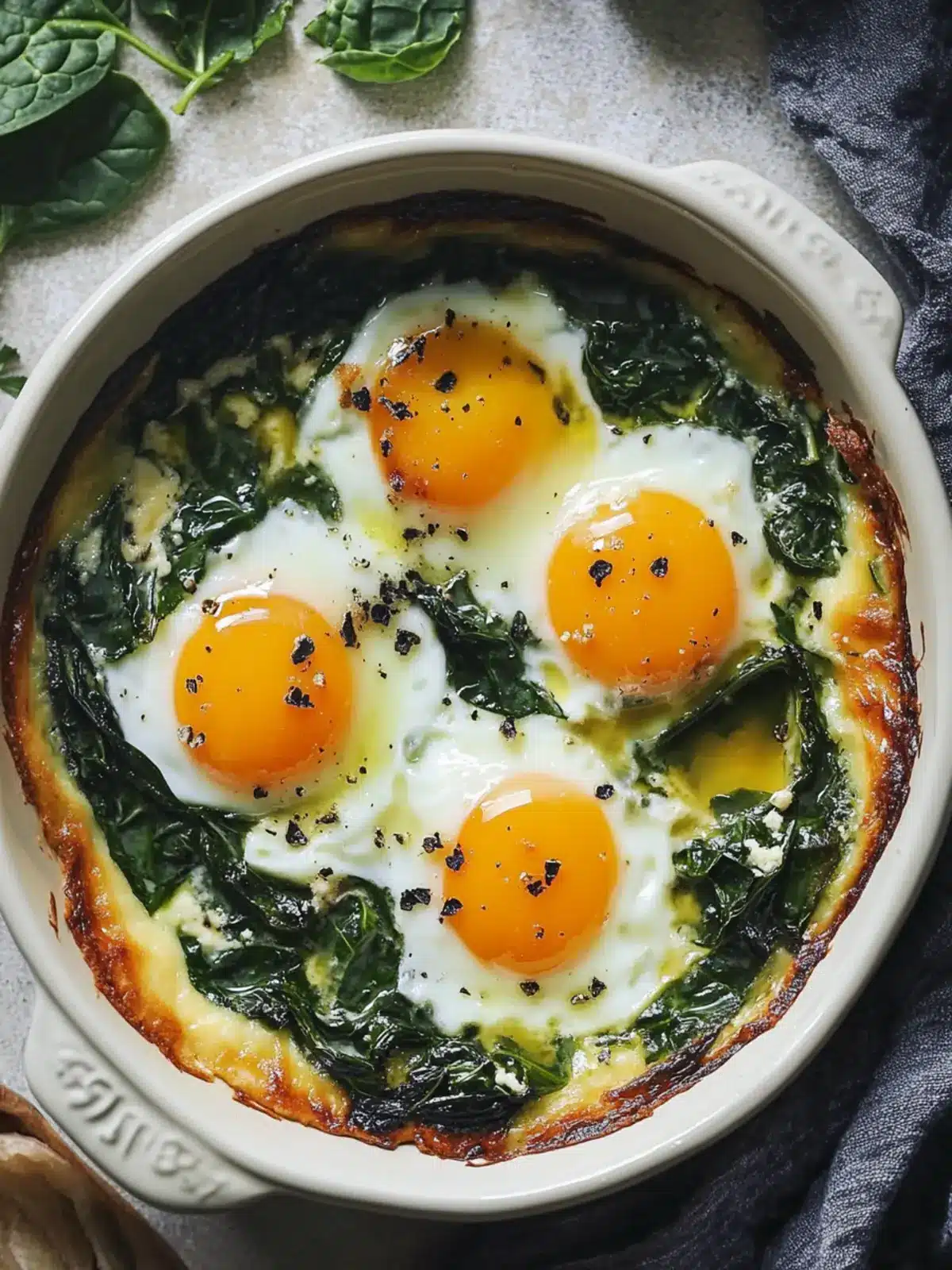 Baked Eggs with Spinach: Your New Favorite Healthy Breakfast 4 Baked Eggs with Spinach