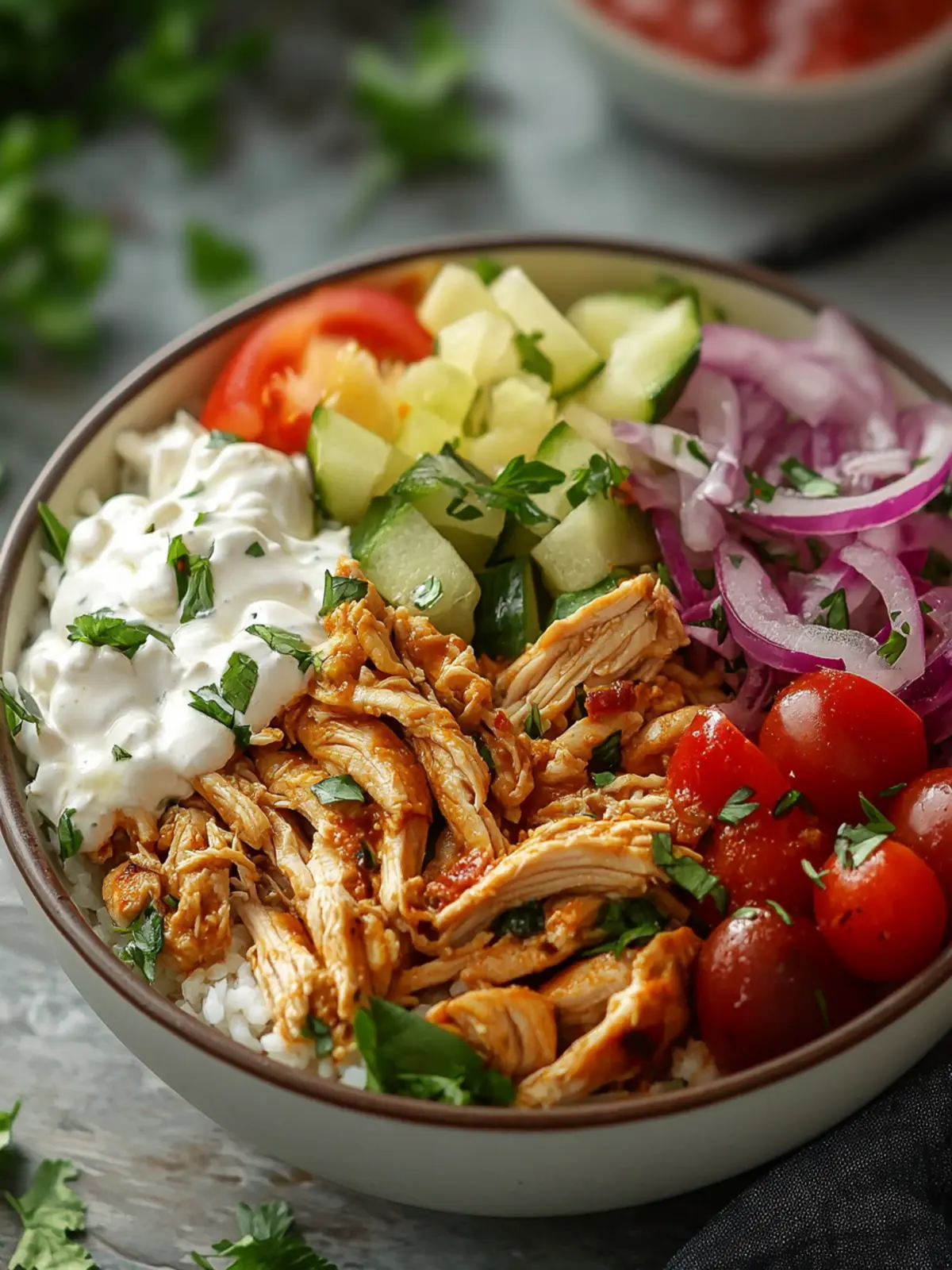 Crockpot Chicken Shawarma Bowl
