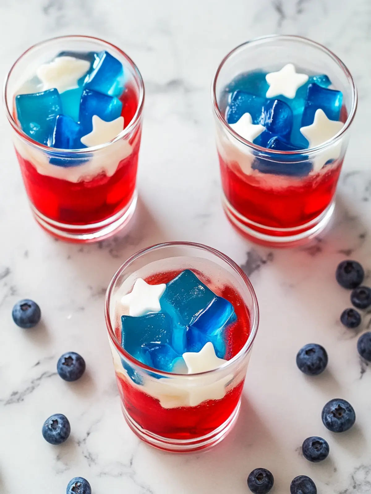 RED, WHITE & BLUE JELLO CUPS