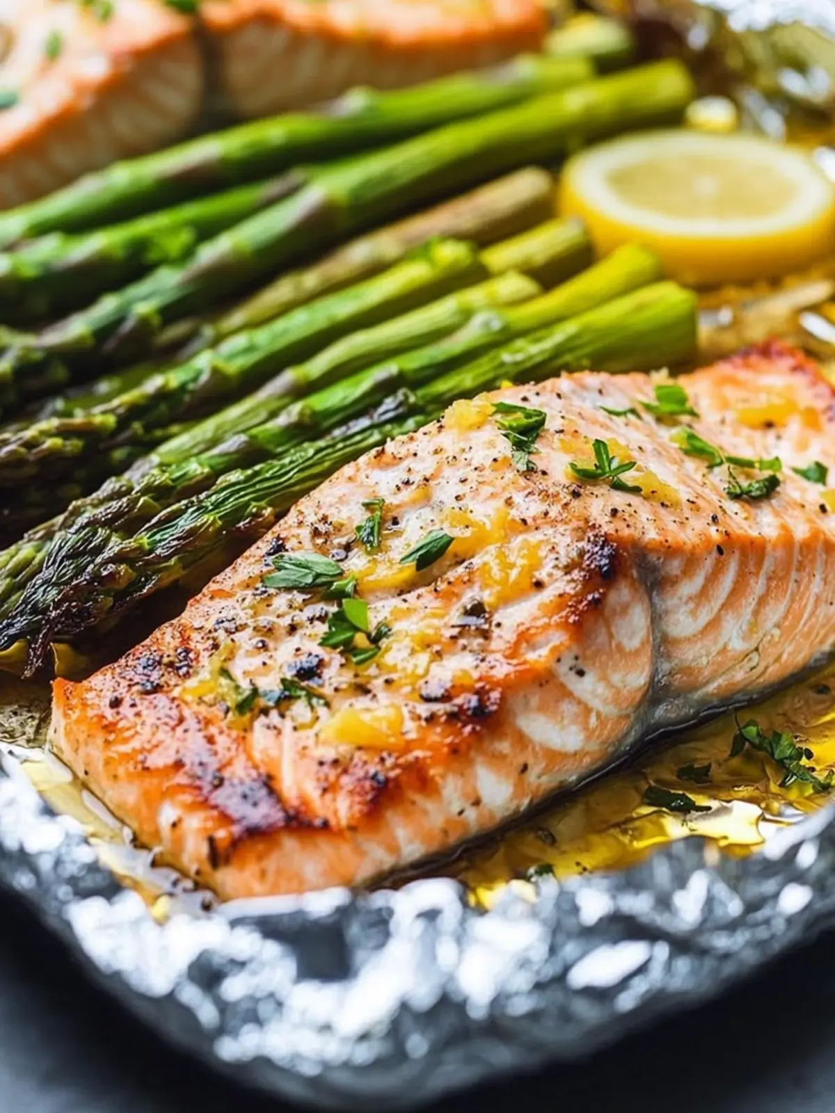 Baked Lemon Salmon and Asparagus Foil Pack in 30 Minutes 3 Baked Lemon Salmon and Asparagus Foil Pack