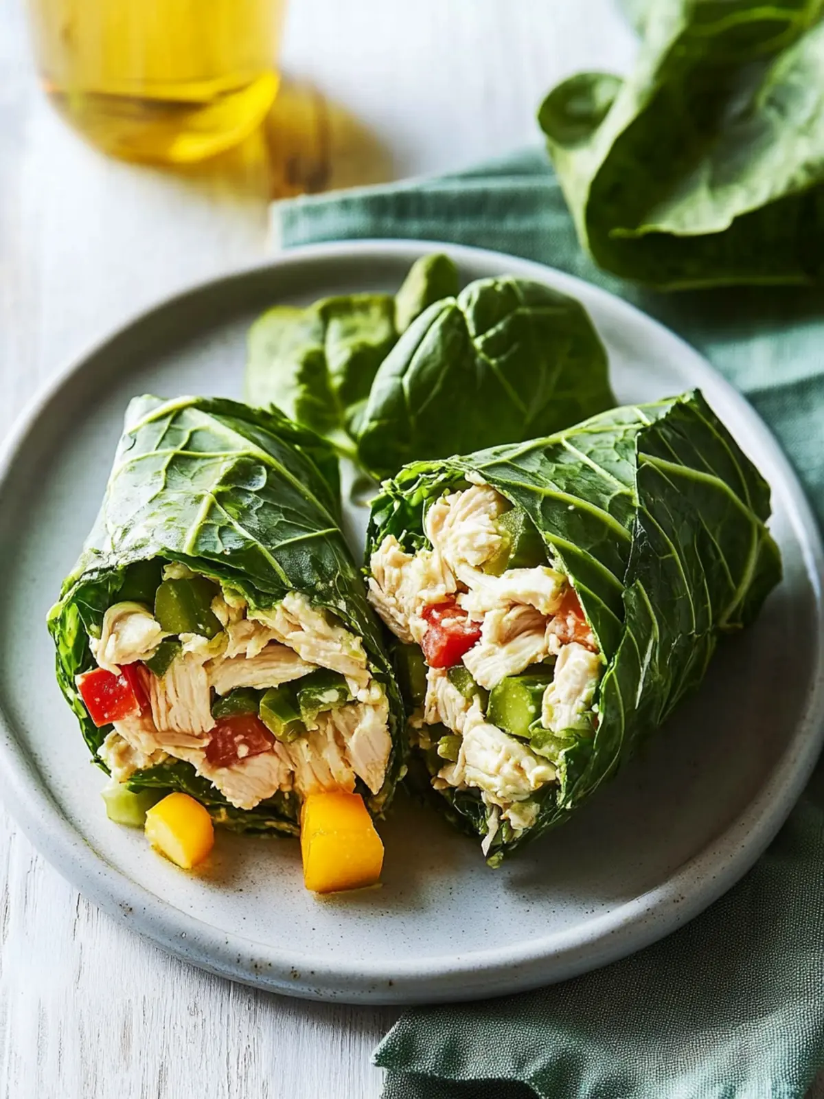 Delicious Chicken Salad Collard Wraps for a Healthy Lunch 2 Chicken Salad Collard Wrap