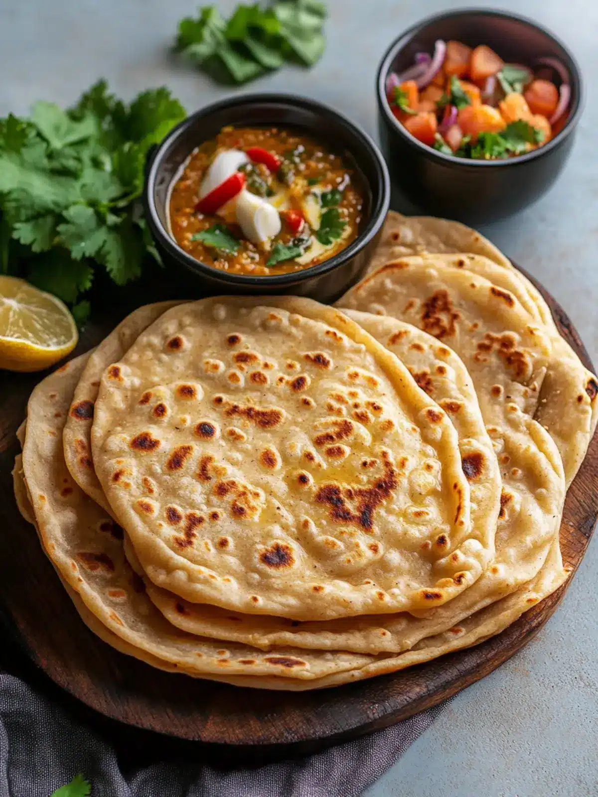 Plain Whole Wheat Paratha (flaky Indian flatbread)