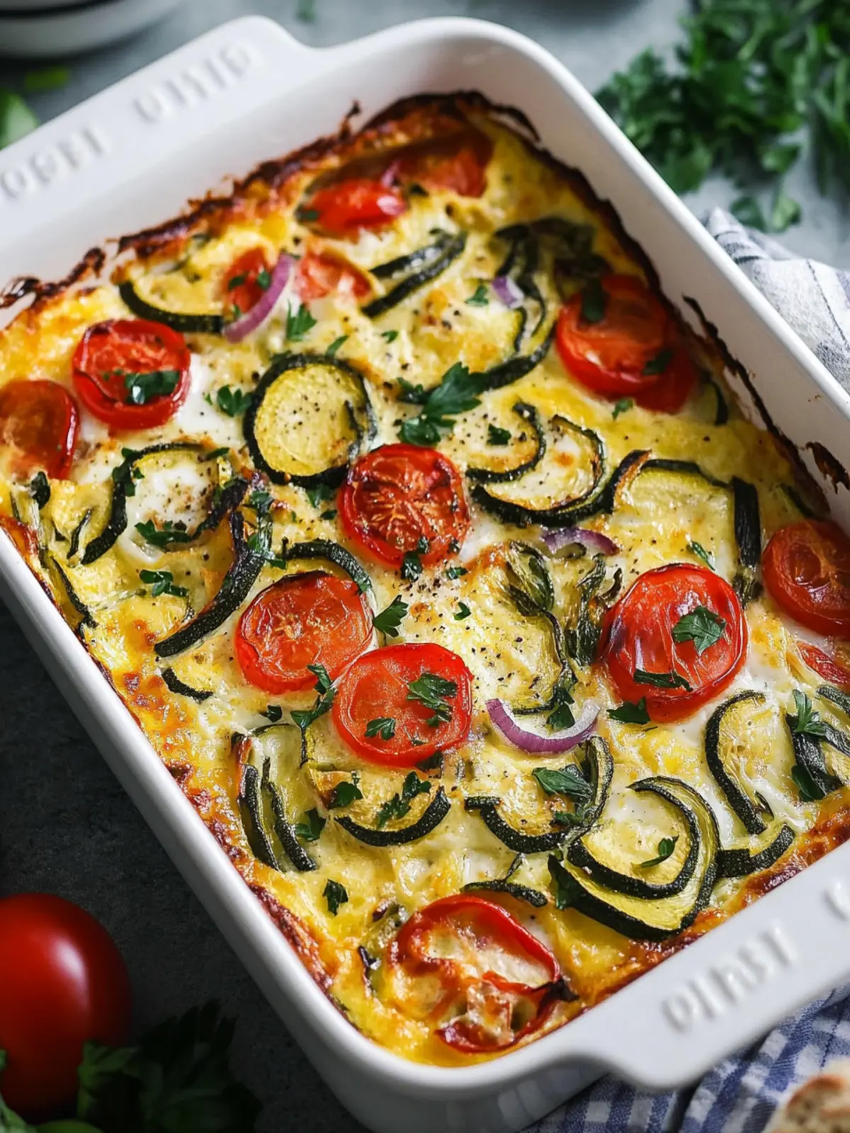 Savory Vegetable Egg Bake for Breakfast – Easy & Healthy Delight 2 Vegetable Egg Bake for Breakfast