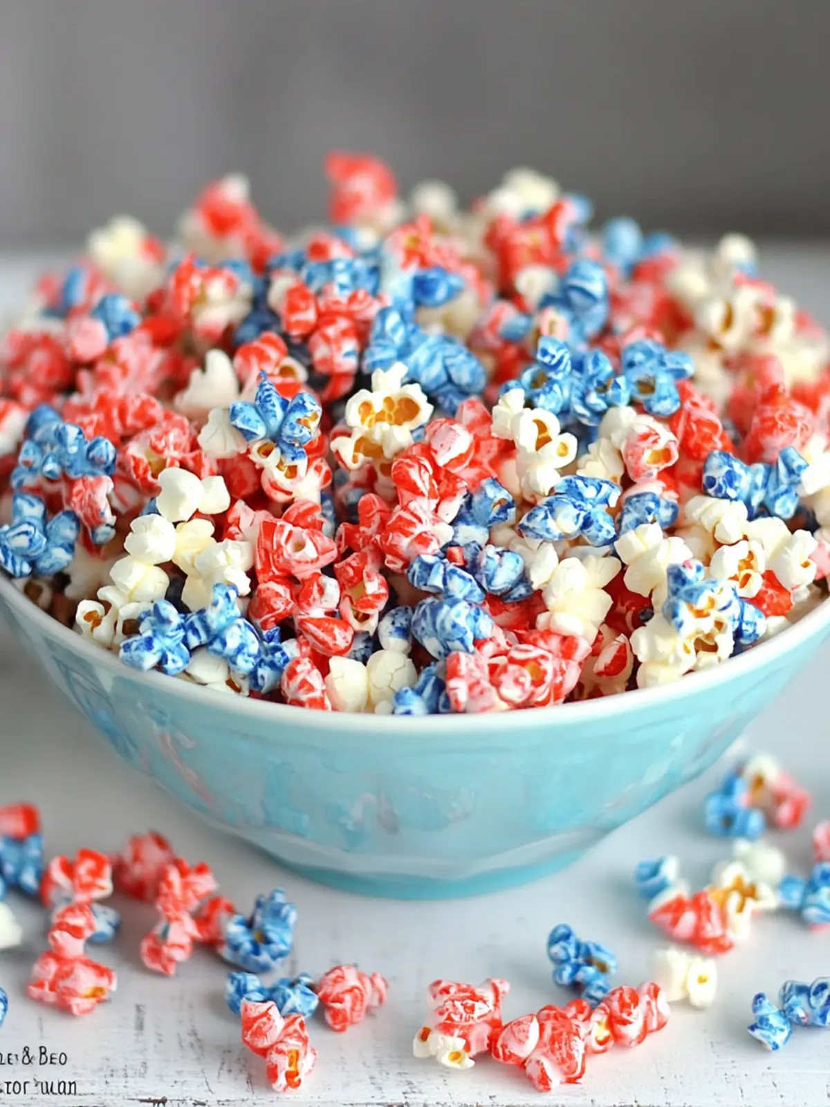 4th of July Popcorn: Red White & Blue Chocolate Delight 2 4th of July Popcorn: Red White & Blue Chocolate Firecracker Popcorn