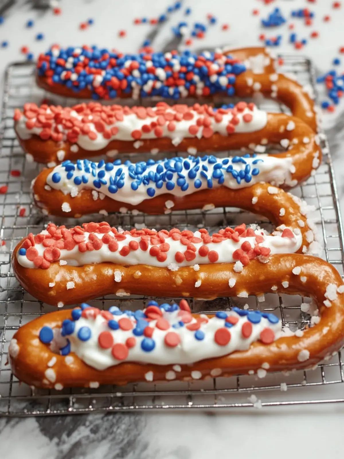 Fourth of July Dessert – Easy Red, White, and Blue Dipped Pretzels 4 Fourth of July Dessert – Dipped Pretzels