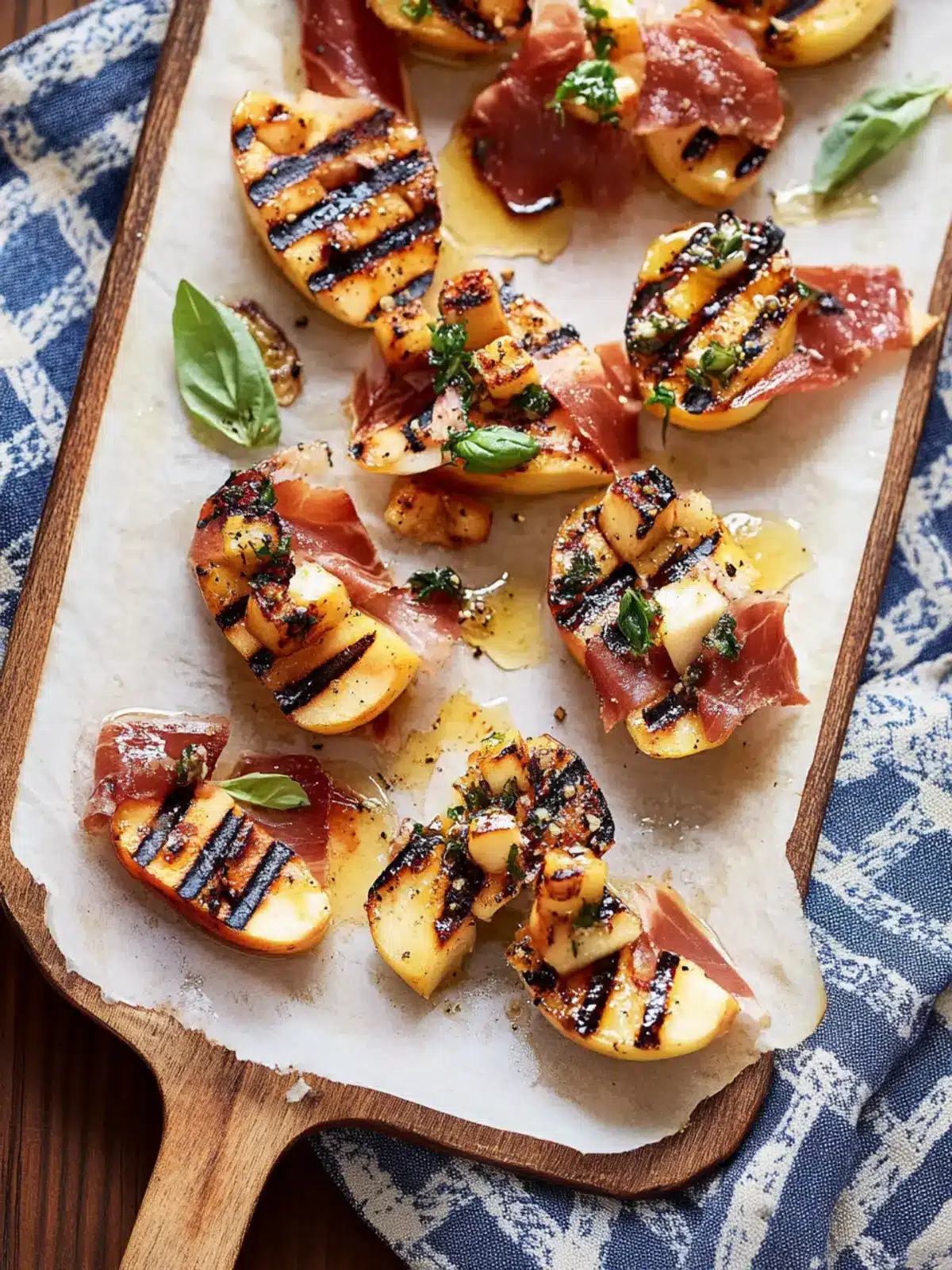 Grilled Apples with Prosciutto and Honey