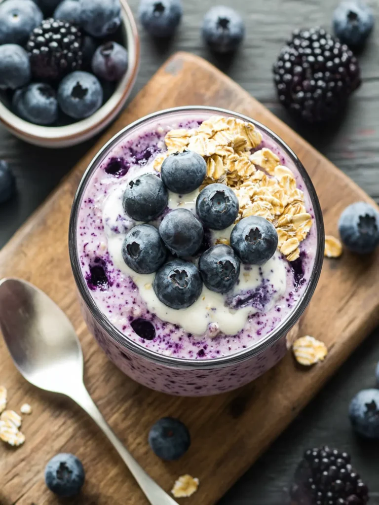 Blueberry Cheesecake Overnight Oats