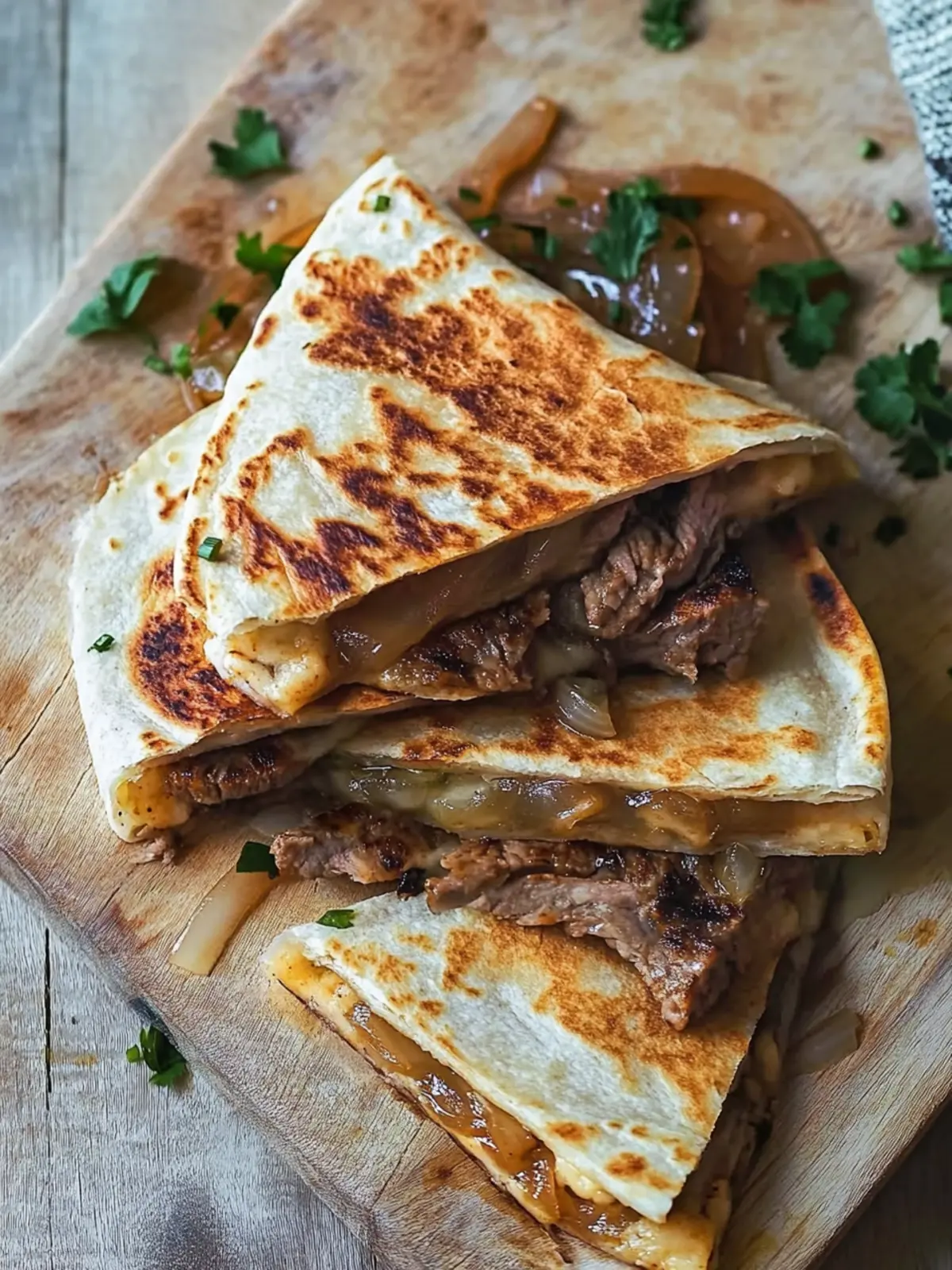 Ultimate Caramelized Onion & Steak Quesadilla Delight 2 Caramelized Onion & Steak Quesadilla