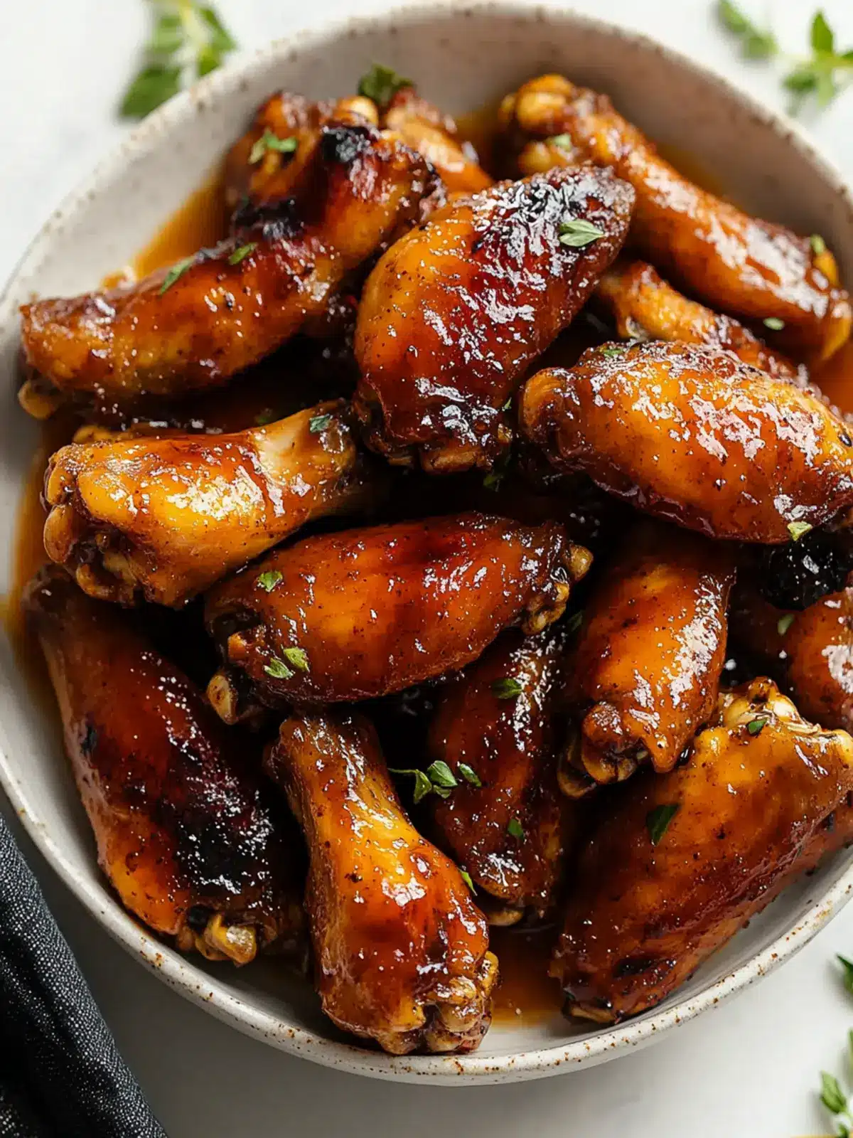 Sticky Peach Chicken Wings