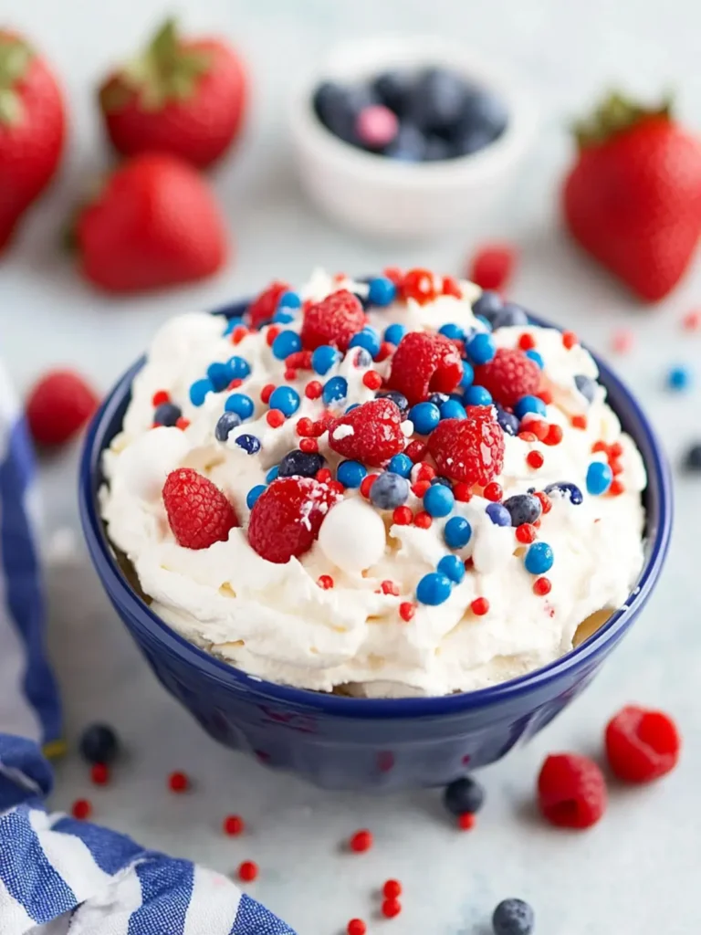 Red, White & Blue Cake Batter Dip