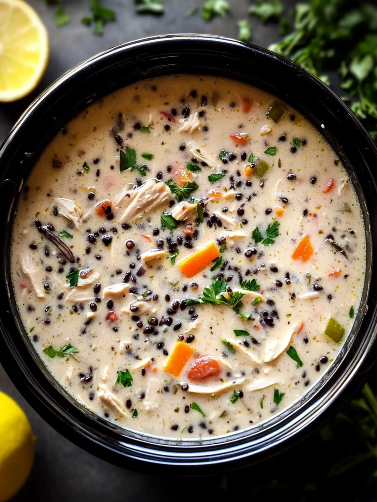 Creamy Crockpot Chicken Black Rice Soup for Ultimate Comfort 5 Creamy Crockpot Chicken Black Rice Soup