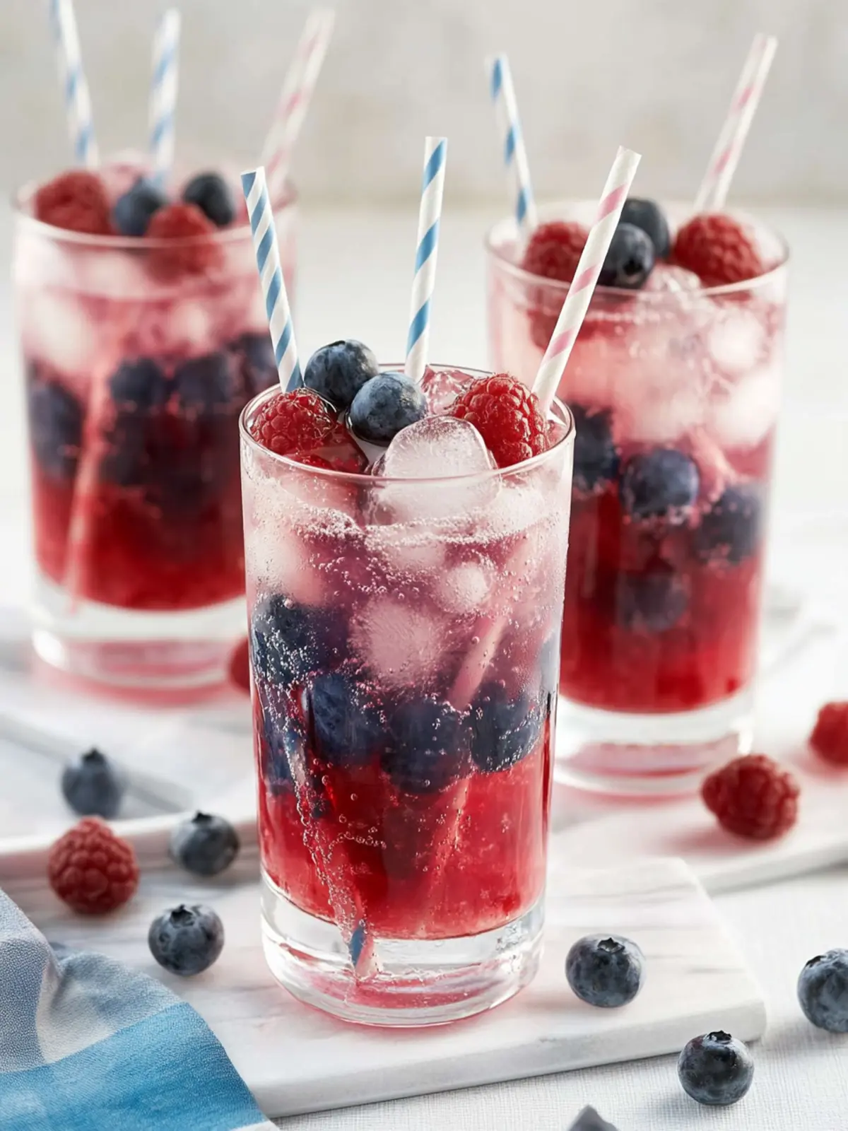 Refreshing Red, White and Blue Vanilla Bean Spritzers Recipe 4 Red, White and Blue Vanilla Bean Spritzers