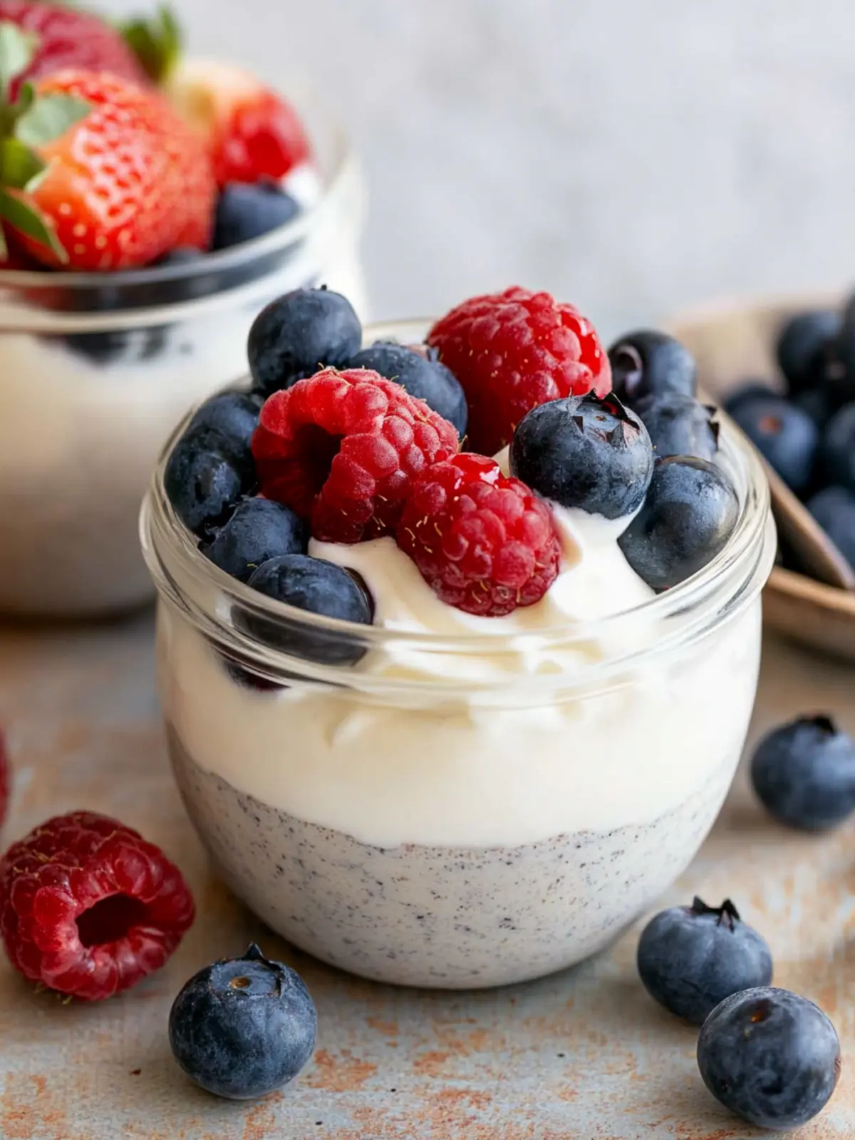Berries with Yogurt Whipped Cream: A Light, Indulgent Treat 2 Berries with Yogurt Whipped Cream