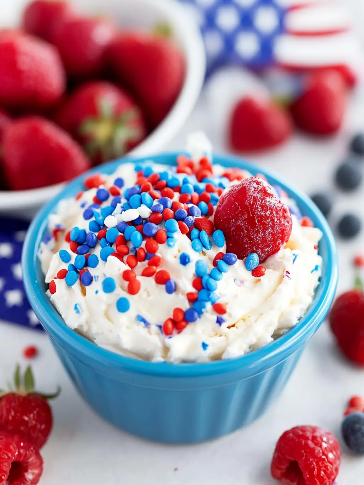Red, White & Blue Cake Batter Dip