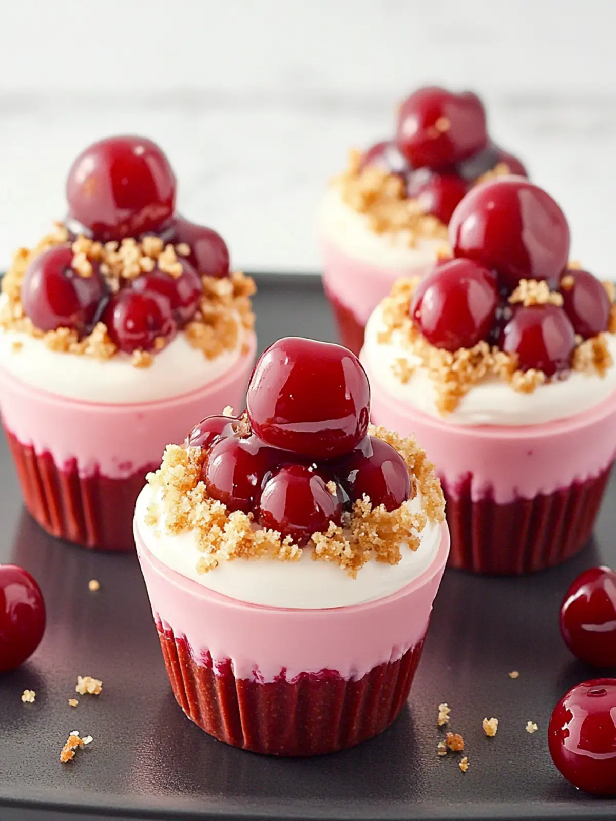 Cherry Cheesecake Cups: Effortless No-Bake Delight You’ll Love 3 Cherry Cheesecake Cups (Easy No-Bake Dessert!)