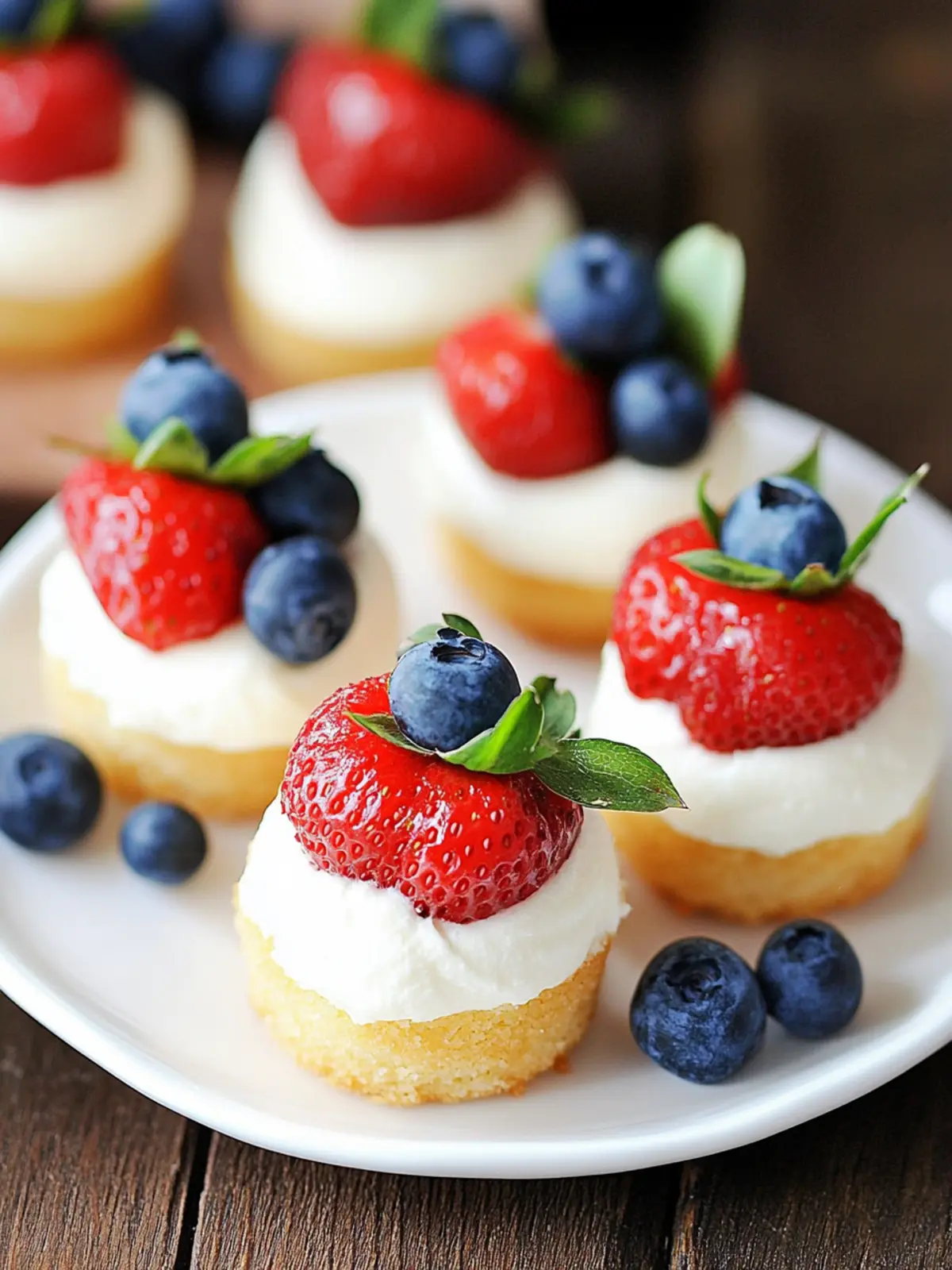 Delightful Red White & Blue Strawberry Cheesecake Bites 3 Red White & Blue Strawberry Cheesecake Bites