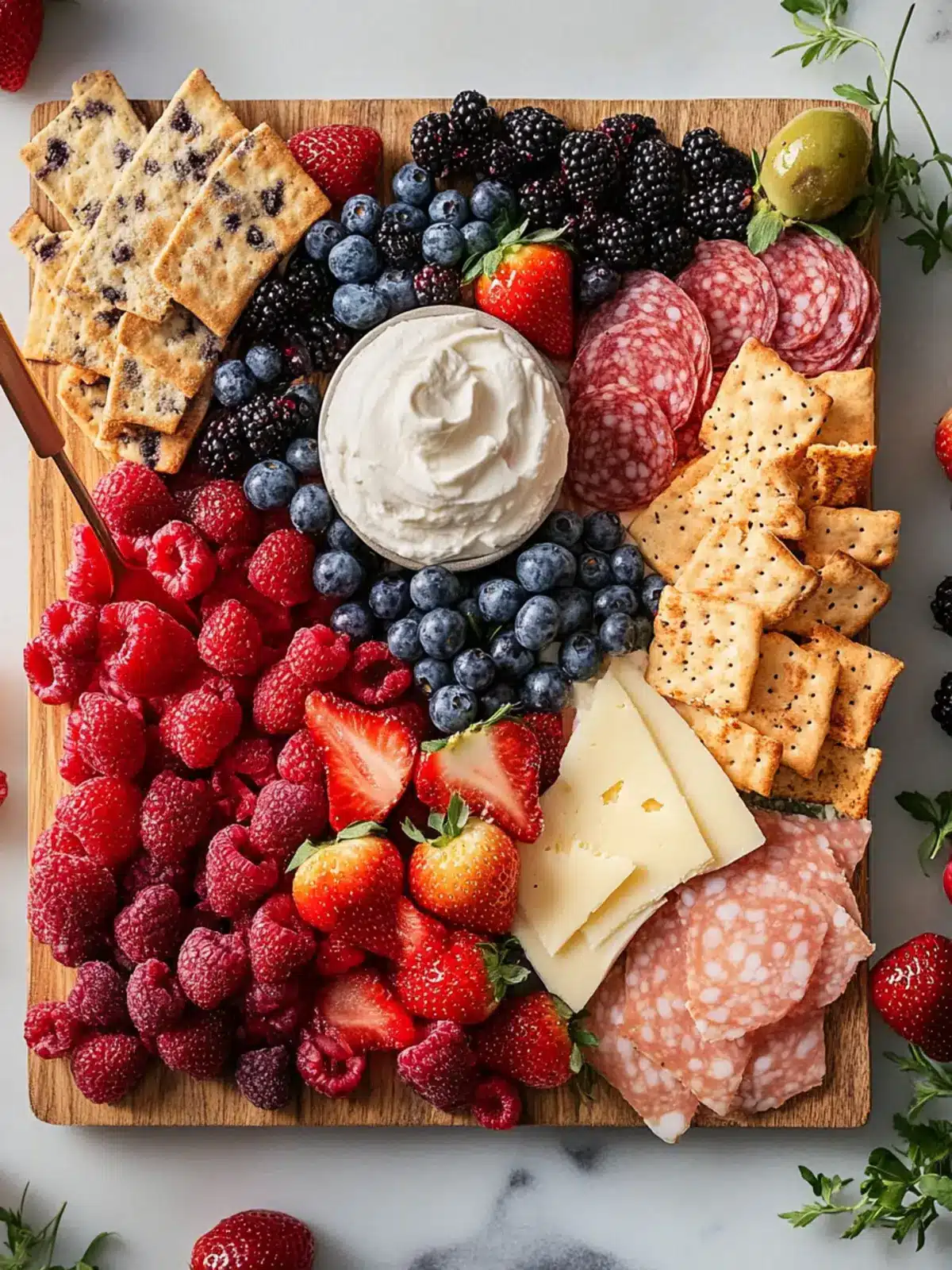 Berries & Cream Charcuterie Board