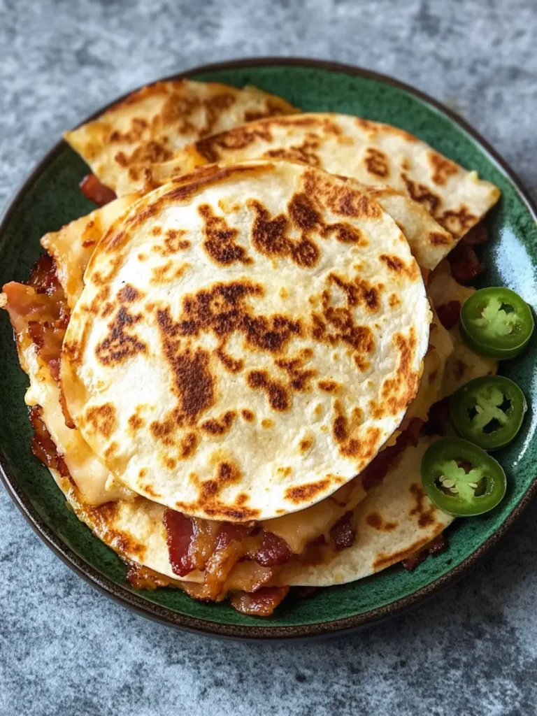 Mini Quesadillas with Bacon and Jalapeños